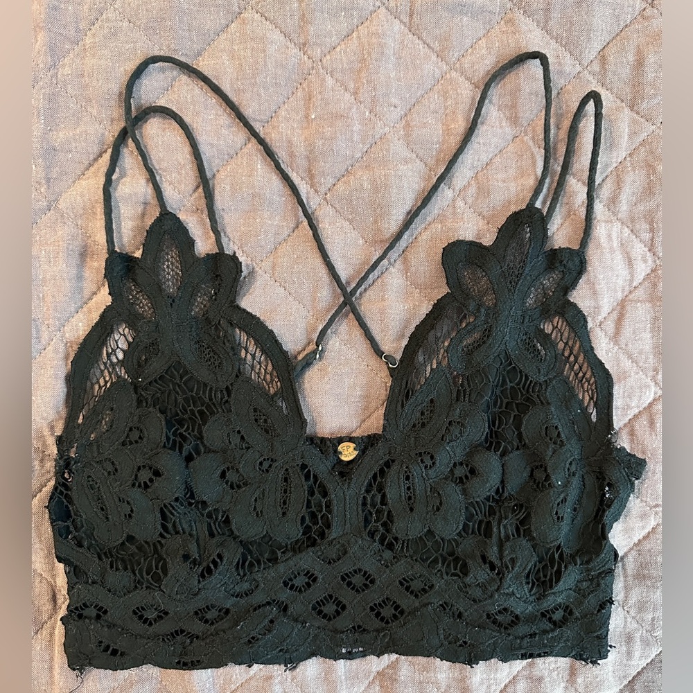 Free People Adella Black Bralette XS